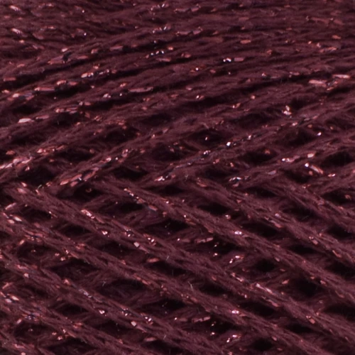 Sznurek Macrame Cotton Shine by KOKONKI 2mm / rolka 200m / wino + magenta LUREX (wiązany)