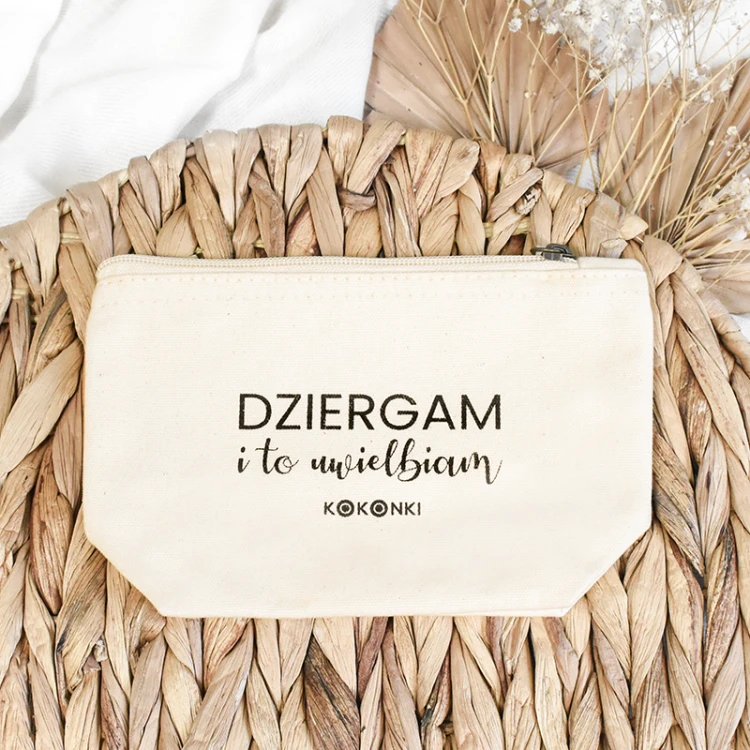 Etui/saszetka bawełniana KOKONKI "Dziergam..." / mała