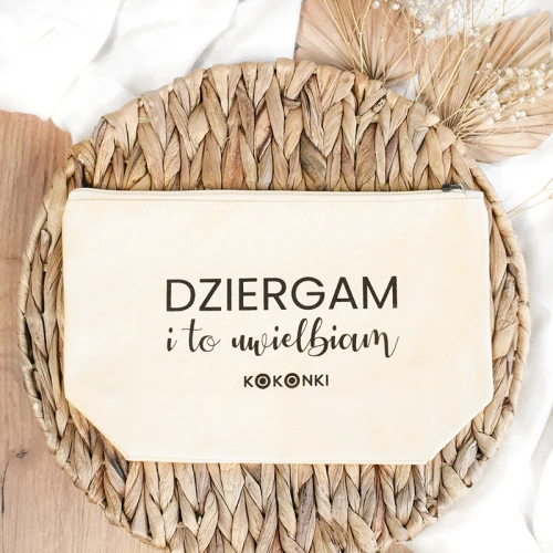 Etui/saszetka bawełniana KOKONKI "Dziergam..." / duża