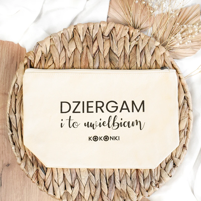 Etui/saszetka bawełniana KOKONKI "Dziergam..." / duża