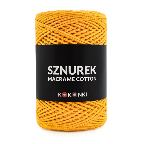 Sznurek Macrame Cotton by KOKONKI 2mm / rolka 200m / kurkuma