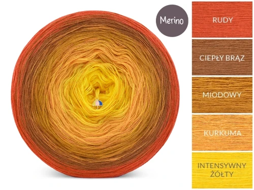 KOKONEK Merino 817 SisHomemade Fall - Rudy/ciepły brąz/miodowy/kurkuma/intensywny żółty