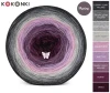 KOKONEK_Merino 9K 01 GOTOWY - Ciemny szary melanż/średni szary melanż/szary melanż/jasny szary/brudny róż/ametyst/blady fiolet melanż/burak/wino, 3 nitki, 1400 m, 300 g