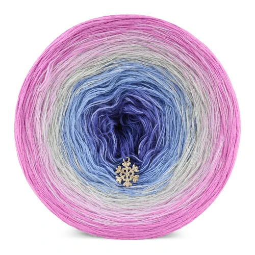 KOKONEK Merino 821 Icy pink Christmas - Chłodny róż/jasny róż/jasny szary melanż/jasny niebieski/atrament