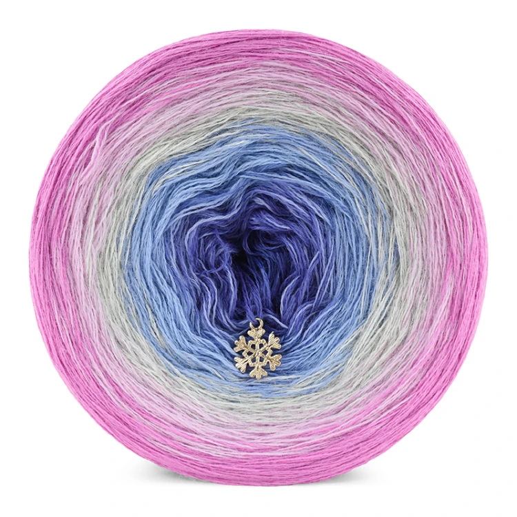 KOKONEK Merino 821 Icy pink Christmas - Chłodny róż/jasny róż/jasny szary melanż/jasny niebieski/atrament