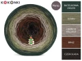 KOKONEK Merino 820 Sugar and spice - Butelkowa zieleń/khaki/orzech melanż/brąz/czekolada