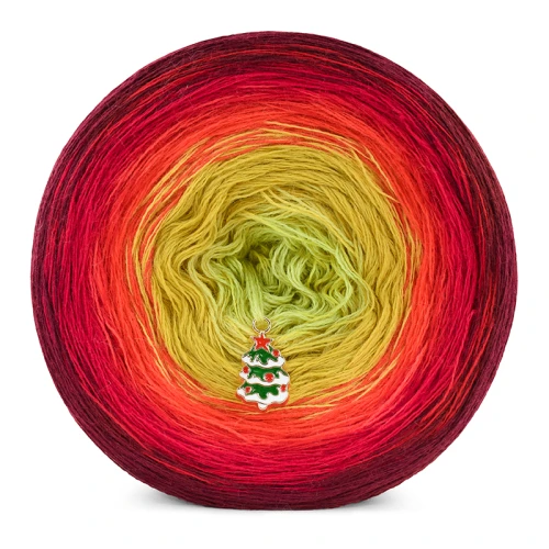 KOKONEK Merino 829 Let's decorate - Bordo/czerwień/jarzębina/złoty/limetka