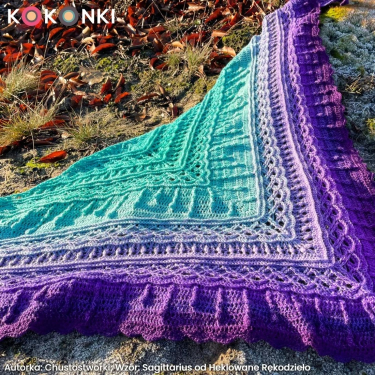 KOKONEK Merino 827 Polar trip - Śliwka/purpura/jasny fiolet/patyna/szmaragd