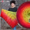 KOKONEK Merino 829 Let's decorate - Bordo/czerwień/jarzębina/złoty/limetka