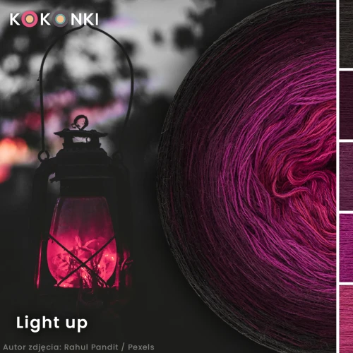 KOKONEK Merino 819 Light up - Czekolada/wino/burak/jeżyna/fuksja