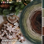 KOKONEK Merino 820 Sugar and spice - Butelkowa zieleń/khaki/orzech melanż/brąz/czekolada
