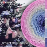 KOKONEK Merino 821 Icy pink Christmas - Chłodny róż/jasny róż/jasny szary melanż/jasny niebieski/atrament