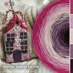 KOKONEK Merino 823 Home sweet home - Fuksja/brudny róż/nude/blady fiolet melanż/wino