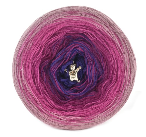 KOKONEK Merino 490 - Brudny róż/piwonia/jeżyna/fiolet