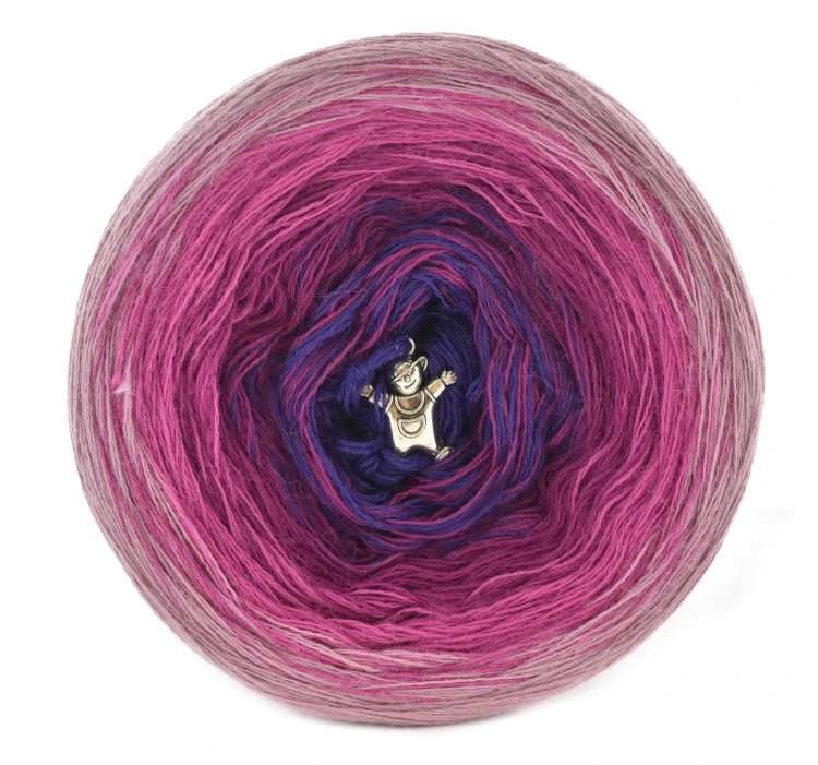 KOKONEK Merino 490 - Brudny róż/piwonia/jeżyna/fiolet