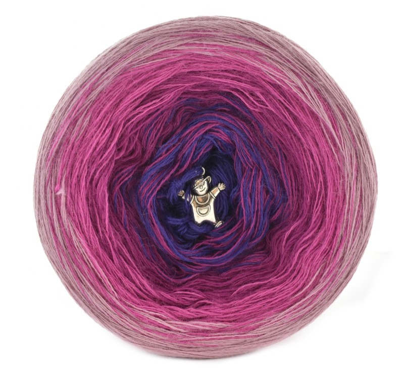 KOKONEK Merino 490 - Brudny róż/piwonia/jeżyna/fiolet