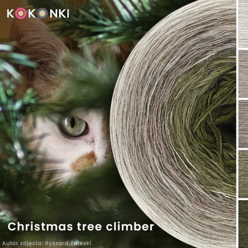 KOKONEK Merino 824 Christmas tree climber - Lniany/safari/orzech melanż/khaki/khaki melanż