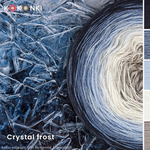 KOKONEK Merino 825 Crystal frost - Melanit/szaroniebieski melanż/jasny błękit/jasny beż/cappuccino