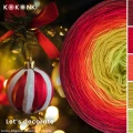KOKONEK Merino 829 Let's decorate - Bordo/czerwień/jarzębina/złoty/limetka