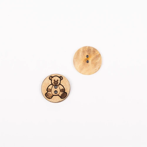 Guzik Drops drewniany / 15 mm / miś / 813