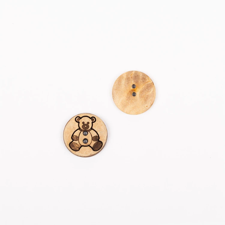 Guzik Drops drewniany / 15 mm / miś / 813