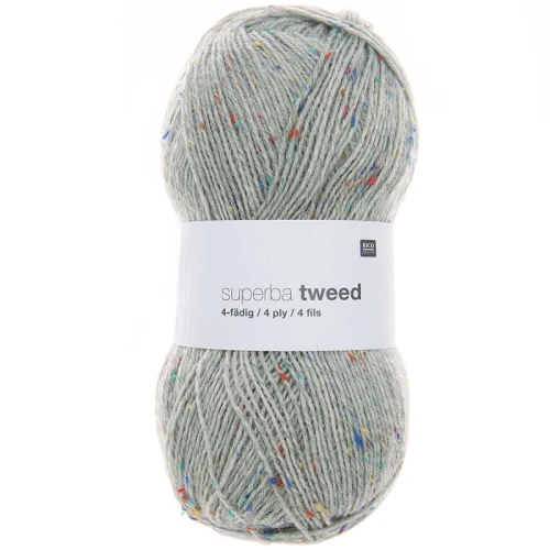 Włóczka skarpetkowa Rico Design Superba Tweed 4ply 007 / jasny szary