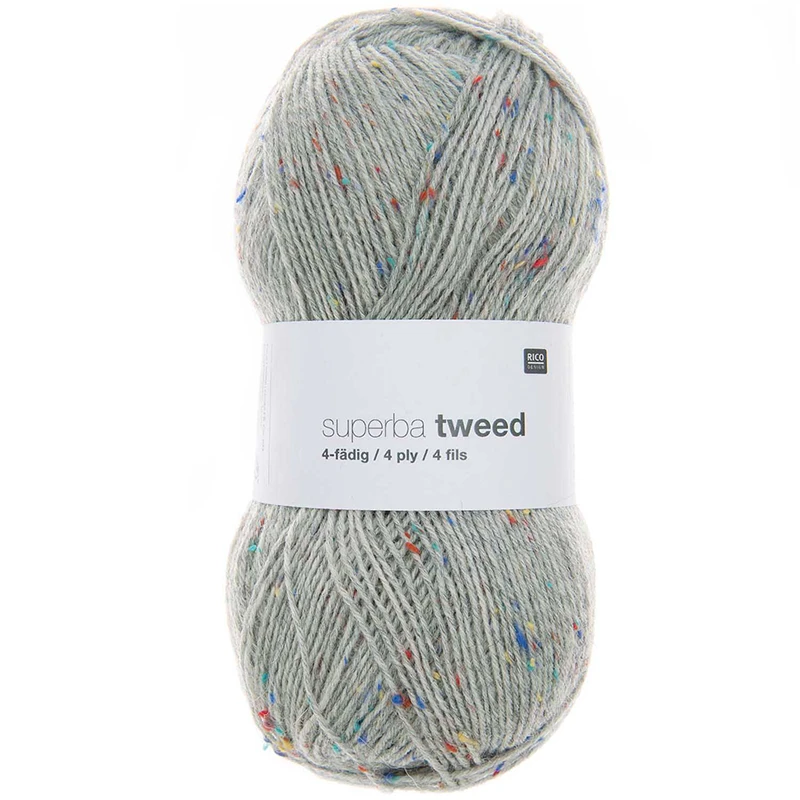 Włóczka skarpetkowa Rico Design Superba Tweed 4ply 007 / jasny szary