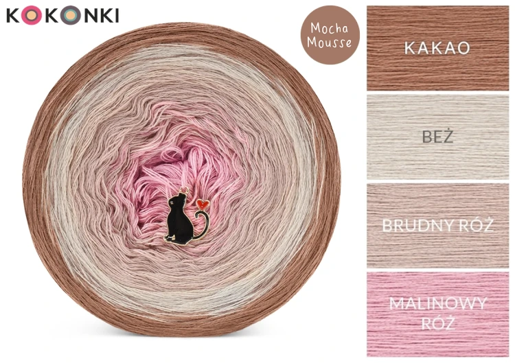 KOKONEK Nature NT031 Mocha Mousse 4 - Kakao/beż/brudny róż/malinowy róż