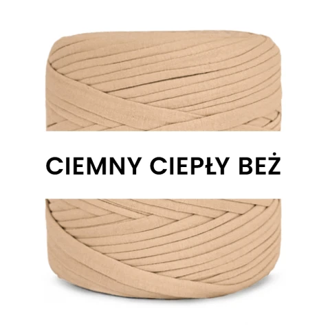 T-shirt Yarn Cotton Spaghetti / ciemny ciepły beż