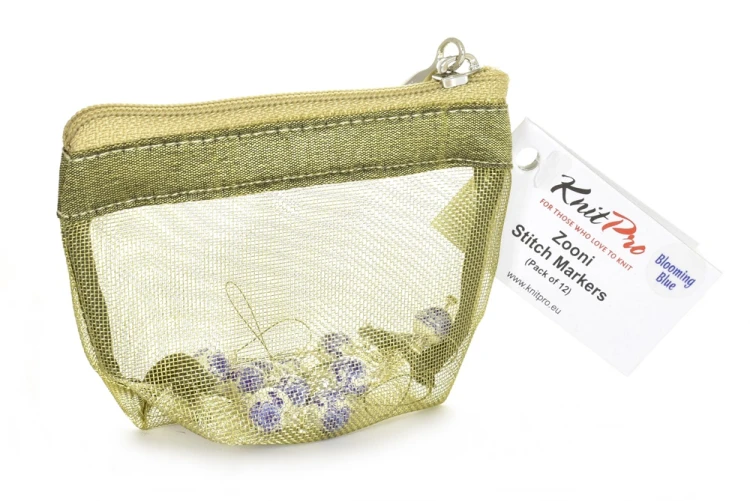 Znaczniki do drutów KnitPro Zooni Blooming Blue + etui / 12 sztuk