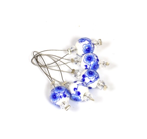 Znaczniki do drutów KnitPro Zooni Blooming Blue + etui / 12 sztuk