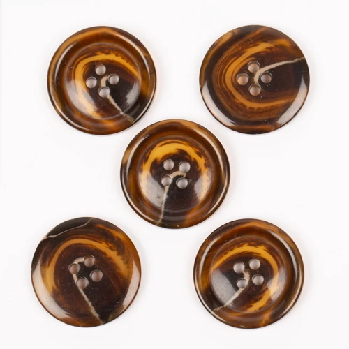Guzik Drops imitacja rogu drewno tekowe / 25 mm / 708