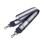 Uchwyt / pasek  tekstylny regulowany do torby z karabińczykami 97-141 cm / granat - srebro / 1 szt / 900611