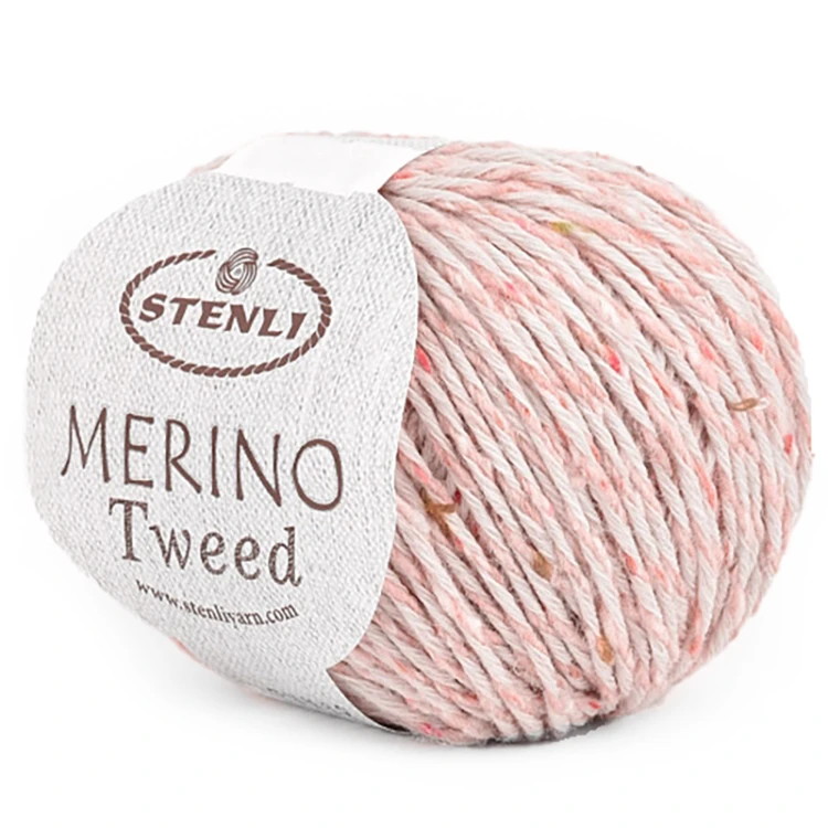 Włóczka Stenli Merino Tweed 39102 / pudrowy róż