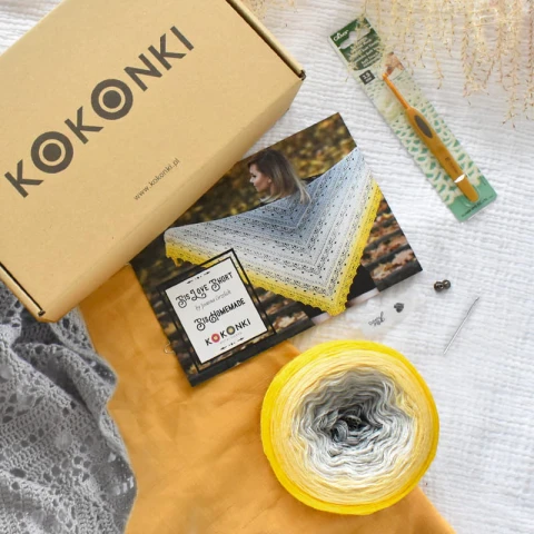 Zestaw na chustę  SisLove Short 160A / szydełko / KOKONEK_Merino 655