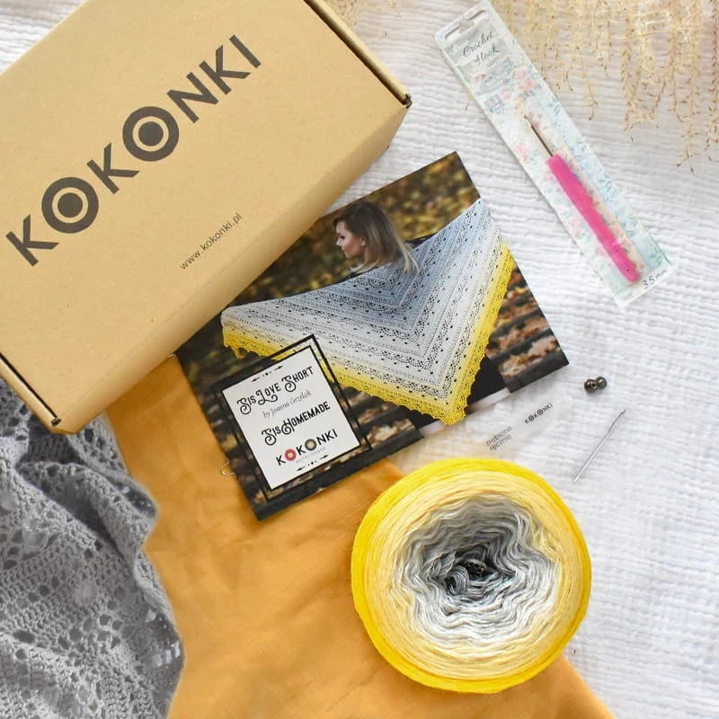 Zestaw na chustę SisLove Short 160A1 / szydełko / KOKONEK_Merino 655