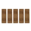 Zestaw metek skóra naturalna premium "HAND MADE" / brąz / 60 x 20 mm / 5 szt.
