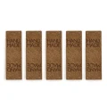 Zestaw metek skóra naturalna premium "HAND MADE" / brąz / 60 x 20 mm / 5 szt.