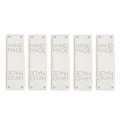 Zestaw metek nubuk premium "HAND MADE" / ecru / 60 x 20 mm / 5 szt.