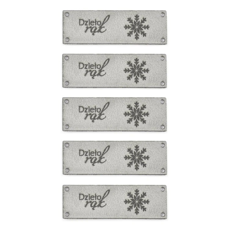 Zestaw metek altara / nubuk premium "Dzieło rąk" / śnieżka / szary / 20 x 60 mm / 5 szt.