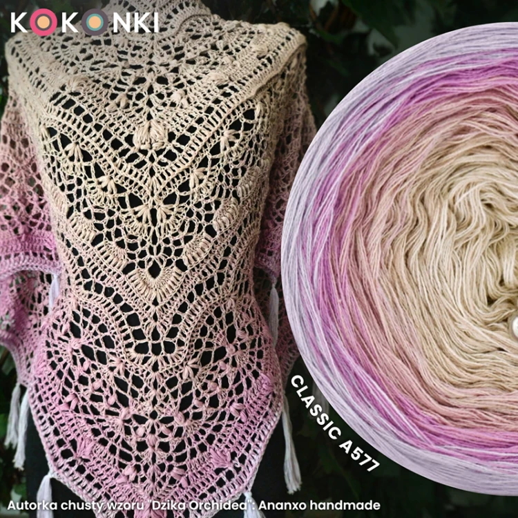 Autorka chusty wzoru "Dzika Orchidea": Ananxo handmade