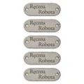 Zestaw metek nubuk premium "Ręczna robota" / szary / 15 x 40 mm / 5 szt.