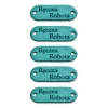 Zestaw metek nubuk premium "Ręczna robota" / turkus / 15 x 40 mm / 5 szt.