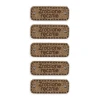 Zestaw metek skóra naturalna premium "Zrobione ręcznie" / chłodny brąz / 30 x 11 mm / 5 szt.