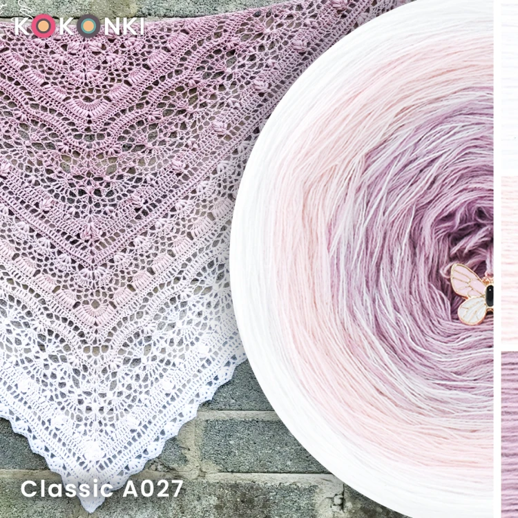 Autorka chusty: Colours of Craft; wzór: Dzika Orchidea od Ananxo handmade