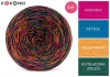KOKONEK Melanż Soft 236 - Piwonia/petrol/musztarda/butelkowa zieleń, 4 nitki, 375 m, 100 g