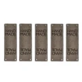 Zestaw metek nubuk premium "HAND MADE" / mocca / 60 x 20 mm / 5 szt.