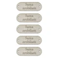 Zestaw metek nubuk premium "Sama zrobiłam'' / kawa z mlekiem / 15 x 40 mm / 5 szt.