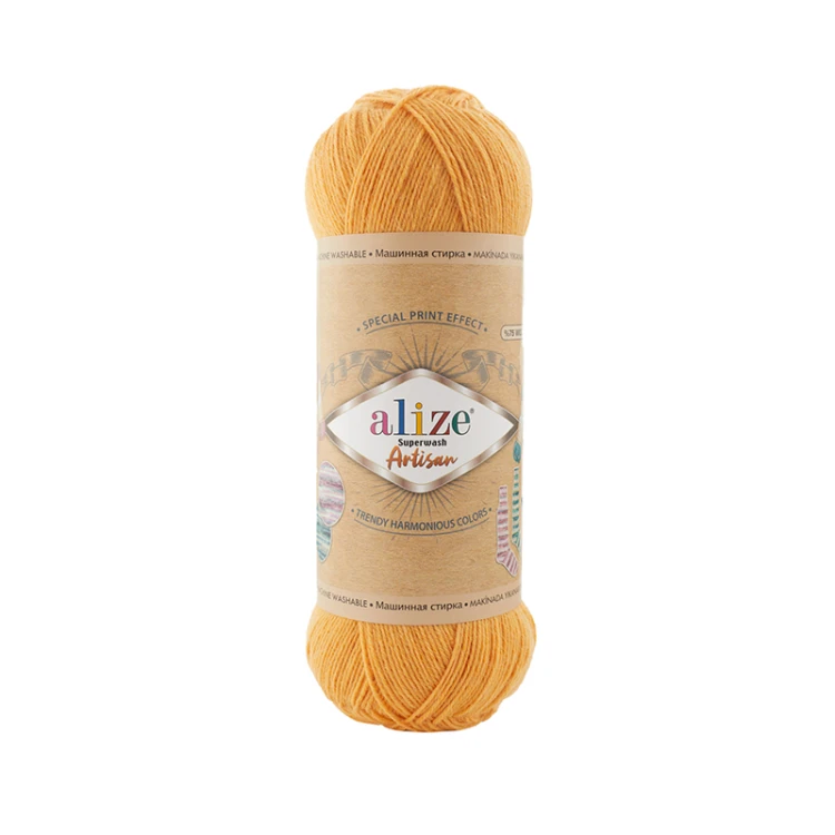 Włóczka skarpetkowa Alize Superwash Artisan 281 / musztarda
