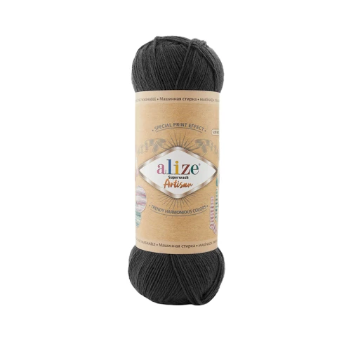Włóczka skarpetkowa Alize Superwash Artisan 60 / czerń